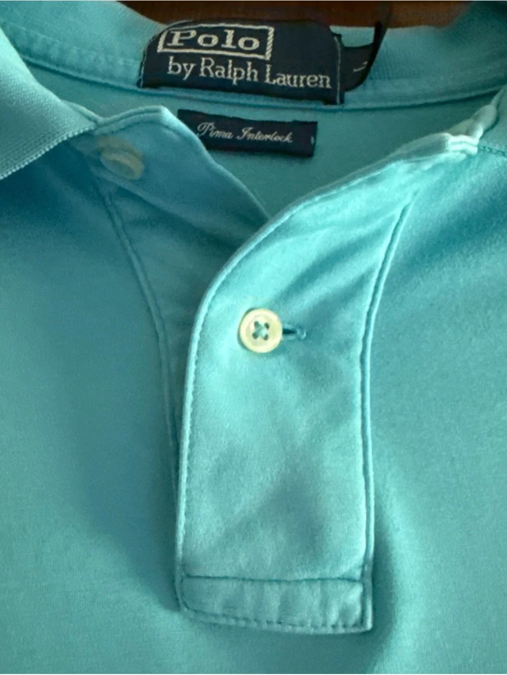 Polo Ralph Lauren Men’s Turquoise Blue Polo Shirt Large Pima Cotton